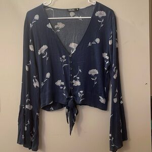 Ghanda V Neck Button Up Blouse